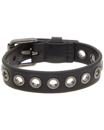 Dior Leather Bracelet With Eyelets In Black