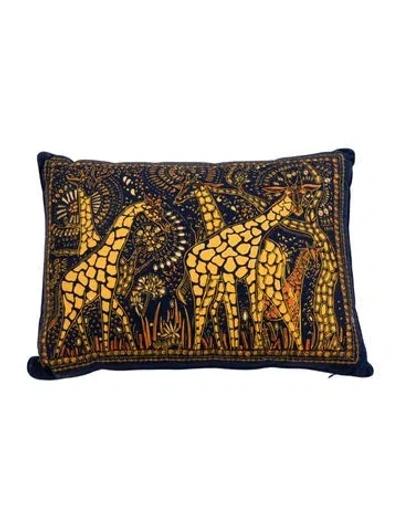 Pre-owned Dior Giraffe Throw Pillow In Blue