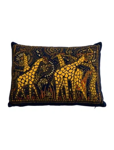 Pre-owned Dior Giraffe Throw Pillow In Blue