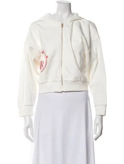 Pre-owned Dior Kids' Girl's Zip-up Sweater In Red/white