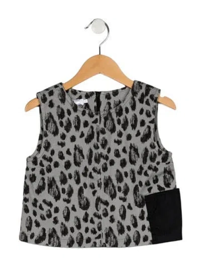 Pre-owned Dior Kids' Girls Animal Print Sleeveless Top In Grey