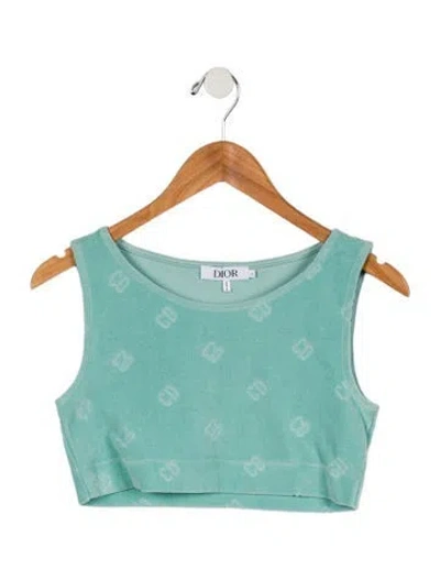 Pre-owned Dior Kids' Girls' Cd Cropped Sleeveless Top In Blue