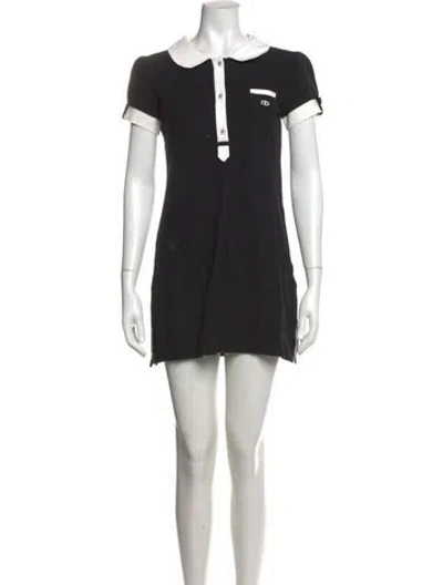 Pre-owned Dior Kids' Girls' Collared Polo Dress In Black