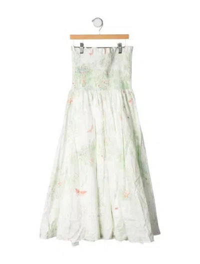 Pre-owned Dior Kids' Girls' Floral Printed Dress In Green