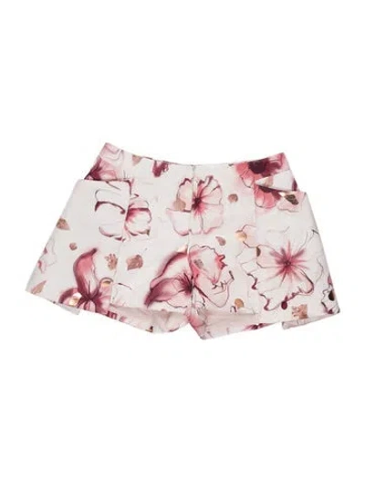 Pre-owned Dior Kids' Girls Floral Printed Shorts In White