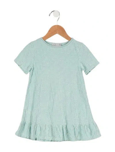 Pre-owned Dior Babies' Girls Short Sleeve Dress In Blue
