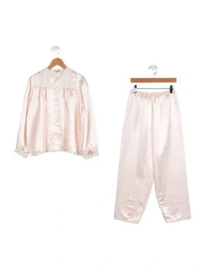 Pre-owned Dior Kids' Girls' Solid Two Piece Pajama Set In Pink