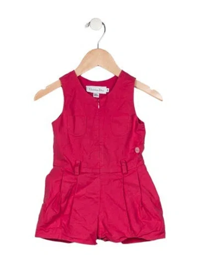 Pre-owned Dior Babies' Girls Zip Romper In Pink