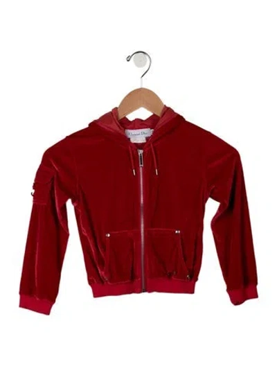 Pre-owned Dior Babies' Girls Zip Up Hoodie In Red