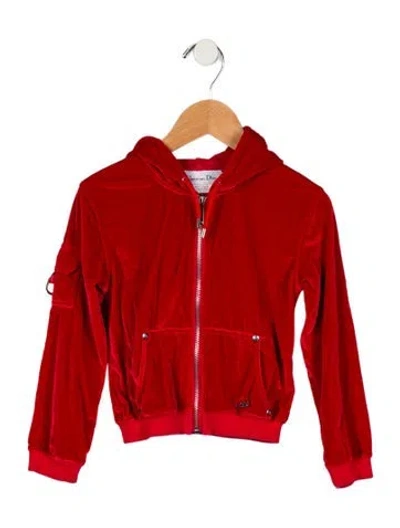 Pre-owned Dior Babies' Girls' Zip-up Hoodie In Red