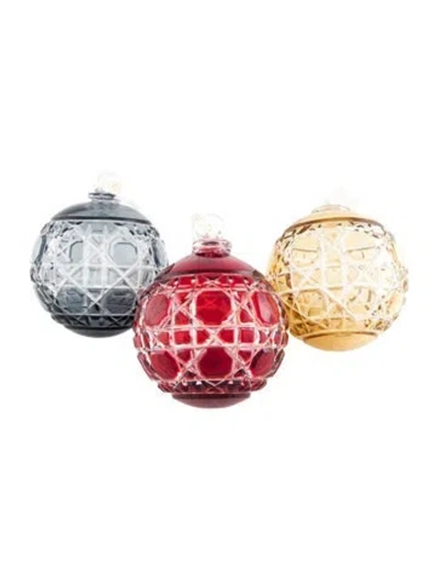 Pre-owned Dior Glass Cannage Ornament Set