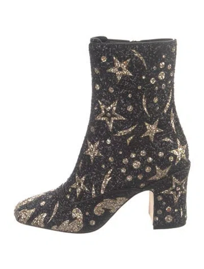 Pre-owned Dior Glitter Graphic Print Boots In Multicolor
