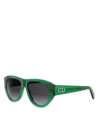 Dior Glow A1i 55mm Pilot Sunglasses In Green