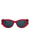 Dior Glow B1f 53mm Cat Eye Sunglasses In Shiny Bordeaux/blue