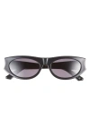 Dior Glow B2i 53mm Oval Sunglasses In Black