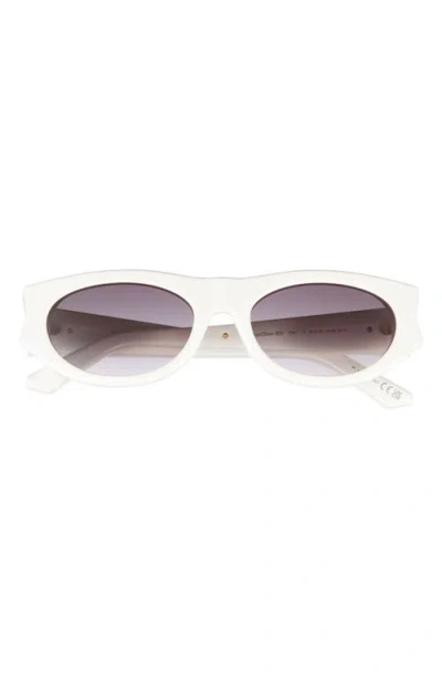 Dior Glow B2i 53mm Oval Sunglasses In White