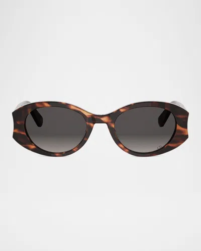 Dior Glow B3i 51mm Acetate Oval Sunglasses In Red