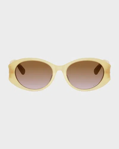Dior Glow B3i 51mm Oval Sunglasses In Yellow