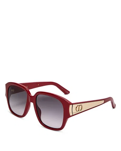 Dior Glow Square Sunglasses, 54mm In Burgundy