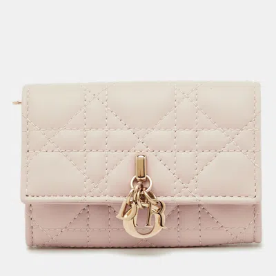 Pre-owned Dior Glycine Wallet In Sand