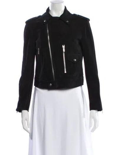 Pre-owned Dior Goat Leather Biker Jacket In Black