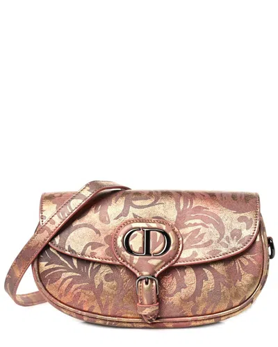 Dior Gold Calfskin Leather Brocart Print East West Bobby Bag (authentic Pre-  Loved)
