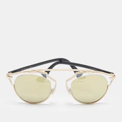 Pre-owned Dior Gold Mirrored So Real Aviator Sunglasses