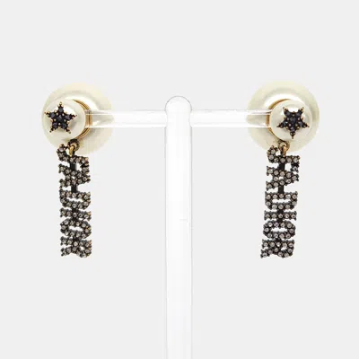 Pre-owned Dior Gold Peral Tribal Earrings
