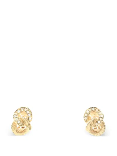 Pre-owned Dior Gold Rhinestone Earrings