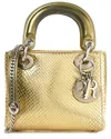 Dior Gold Snakeskin Metallic Mini Lady  (authentic Pre-loved)