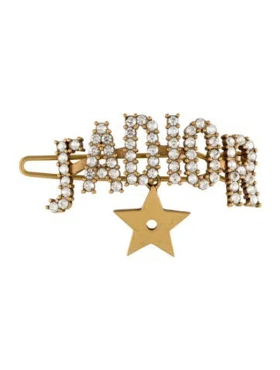 Pre-owned Dior Gold Tone Hair Clip