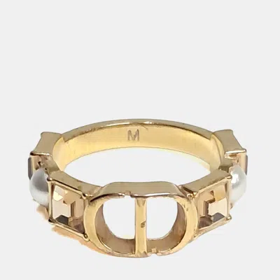 Pre-owned Dior Gold Tone Metal Ring M