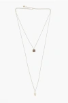 Dior Golden Effect Brass Jardin D'hiver Long Necklace With Pendan