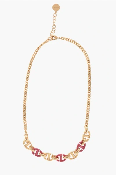 Dior Golden-effect Chain Necklace With Cd Monogram