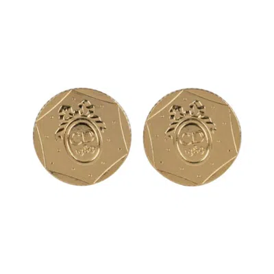 Pre-owned Dior Golden Metal Cufflinks In Multi