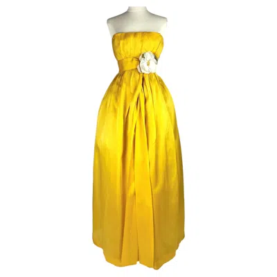 Pre-owned Dior Golden Yellow Gazar Ball Gown By Christian  - Paris Ligne Libre 1957