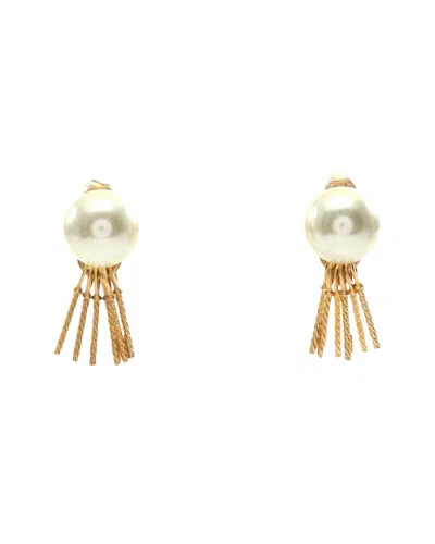 Pre-owned Dior Gold-plated Metal J'atribal Earrings Gold Plated Faux Pearl (authentic  Pre-loved)