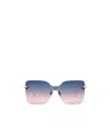 Dior Gradient Purple-to-fuchsia Square Sunglasses In Pink