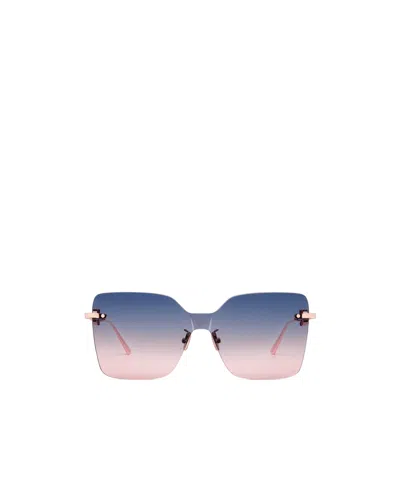 Dior Gradient Purple-to-fuchsia Square Sunglasses In Pink