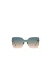 Dior Gradient Turquoise-to-amber Square Sunglasses In Gray