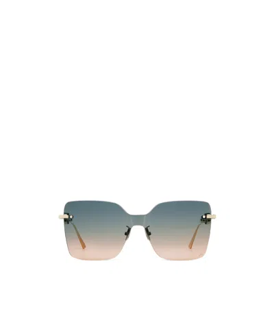 Dior Gradient Turquoise-to-amber Square Sunglasses In Gray