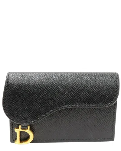 Pre-owned Dior Grain Calfskin Card Case (authentic Pre-loved)