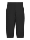 Dior Women Virgin Wool And Silk Grain De Poudre Bermuda Shorts In Black