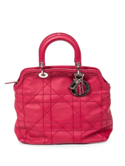 Pre-owned Dior Granville Cannage Tote Bag In Pink