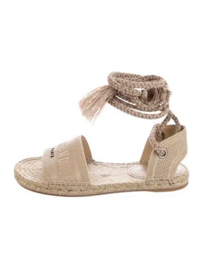 Pre-owned Dior Granville Canvas Espadrilles In Neutral