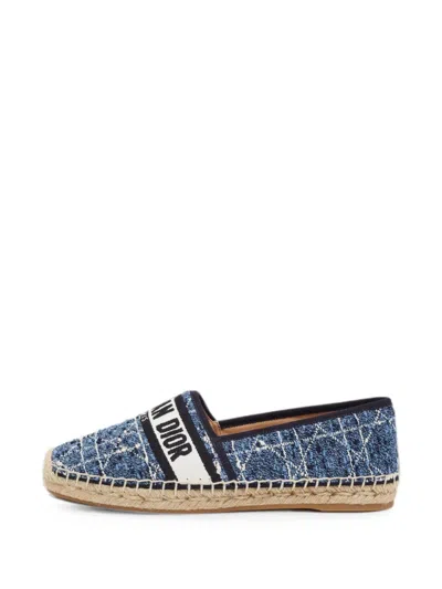 Pre-owned Dior Granville Espadrille Flats In Blue
