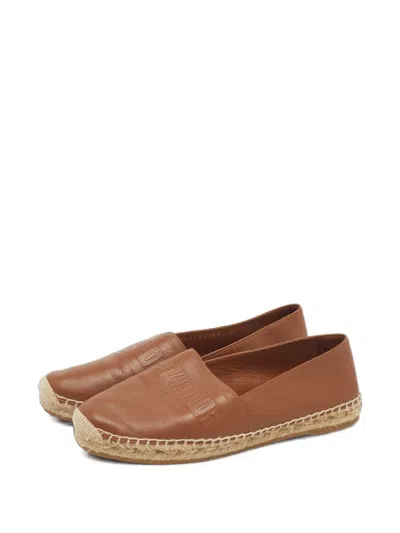 Pre-owned Dior Granville Leather Espadrille Flats In Brown