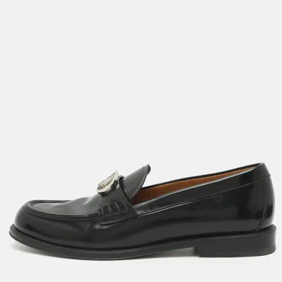 Pre-owned Dior Granville Size 42.5 Black Polished Leather Loafers
