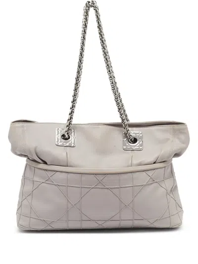 Pre-owned Dior Granville Tote Bag In Gray