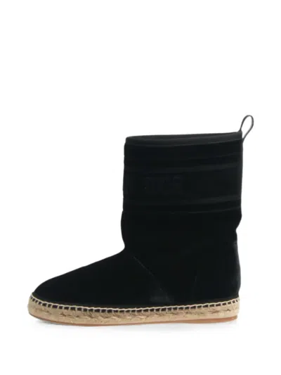 Pre-owned Dior Granville Velvet Ankle Boots In Black